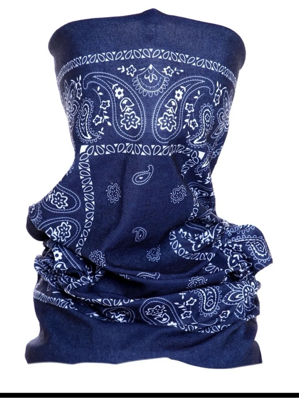 Navy Blue Paisley Bandana Scarf